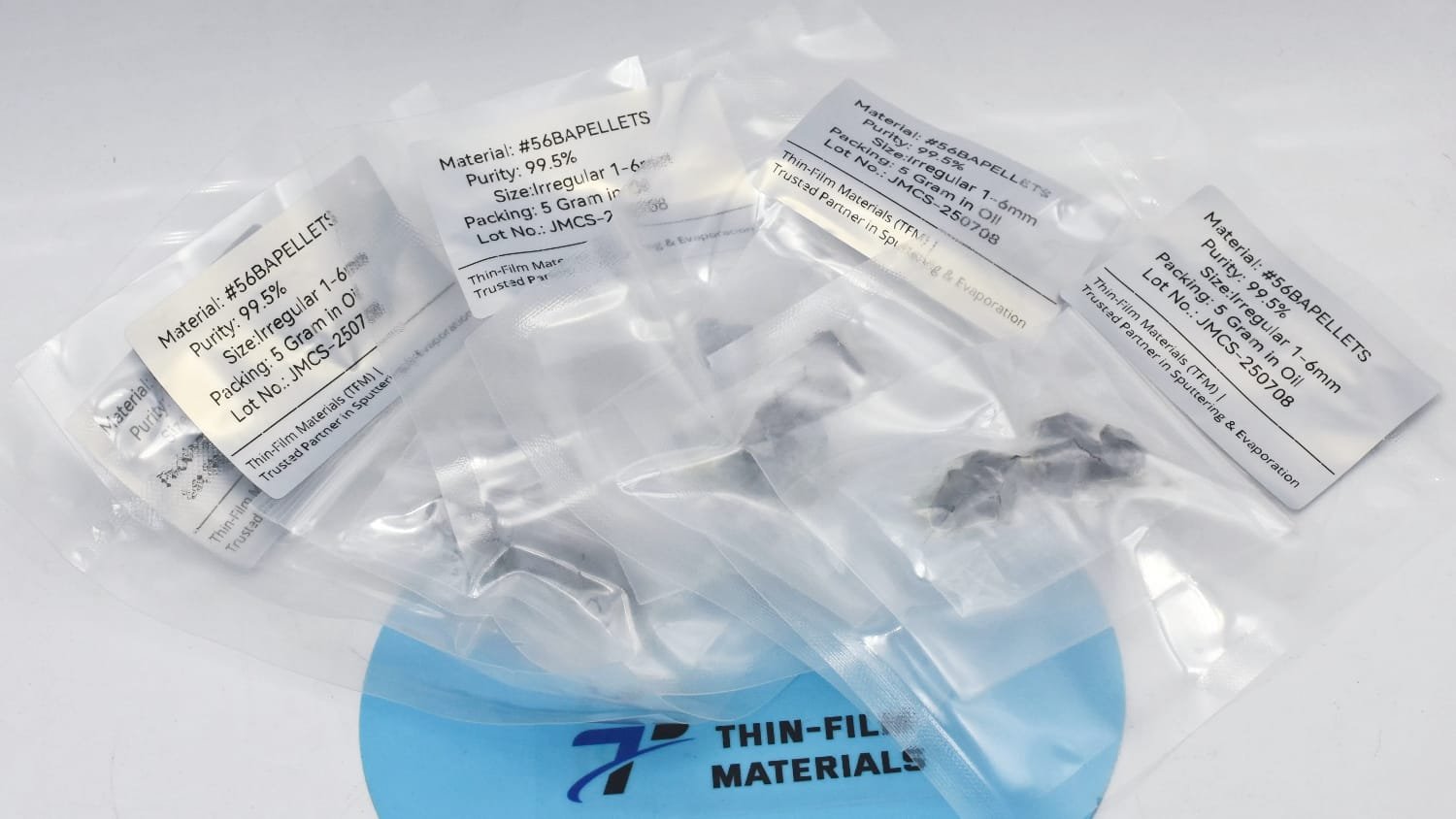Barium Pellets Made by TFM, Packed Under Oil
