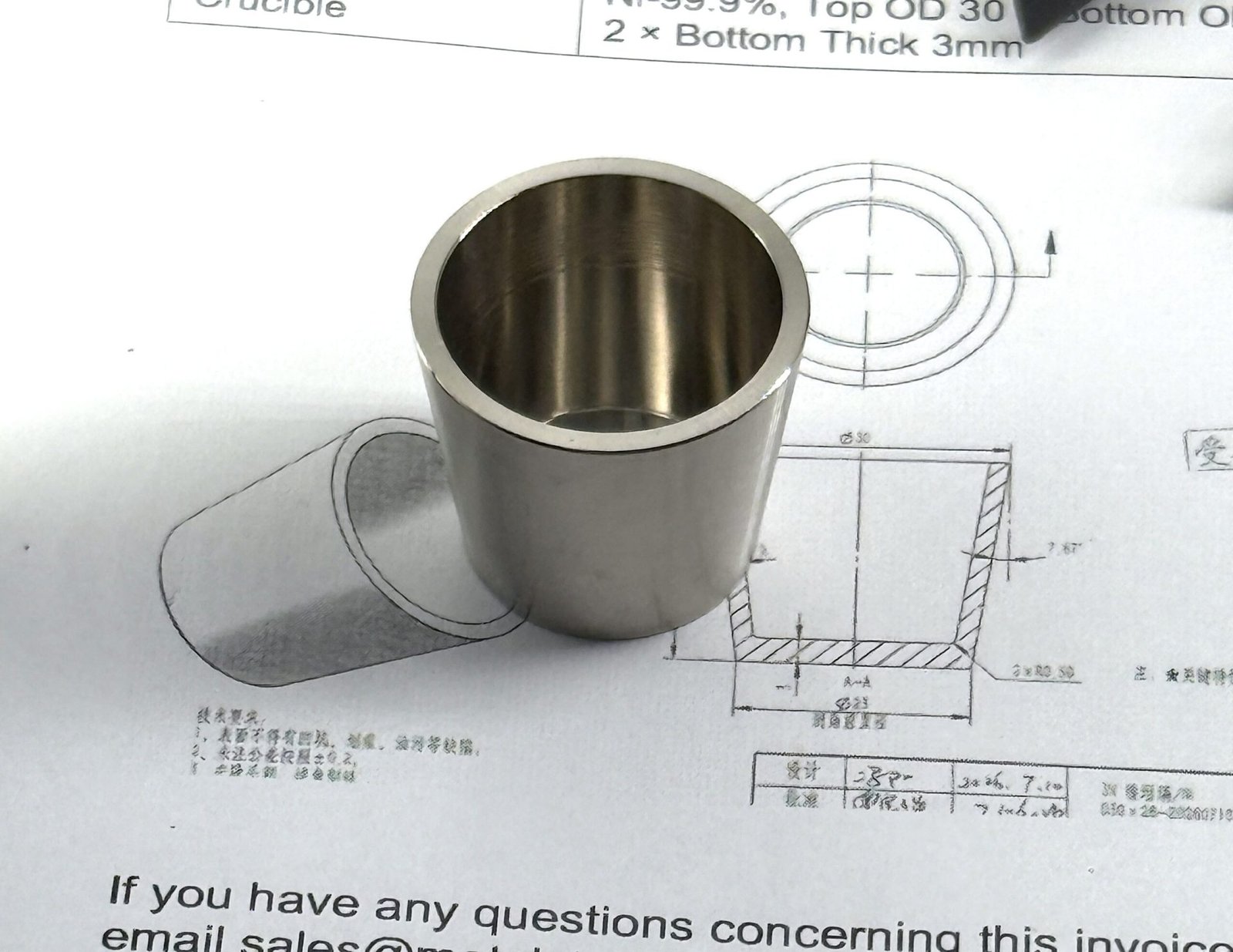Precision Manufacturing of the Nickel E-Beam Crucible